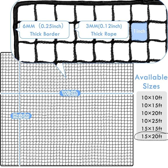 NEW! Amazgolf 15ft x 20ft Golf Practice Net! Great for Garage Golf Hitting Bay! - Picture 2 of 7